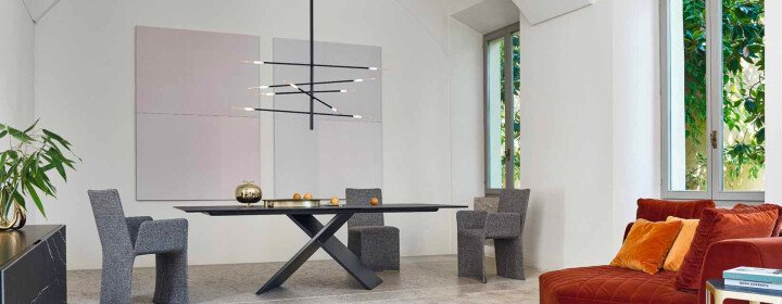 Table extensible 280 cm avec plateau en céramique, Bettini