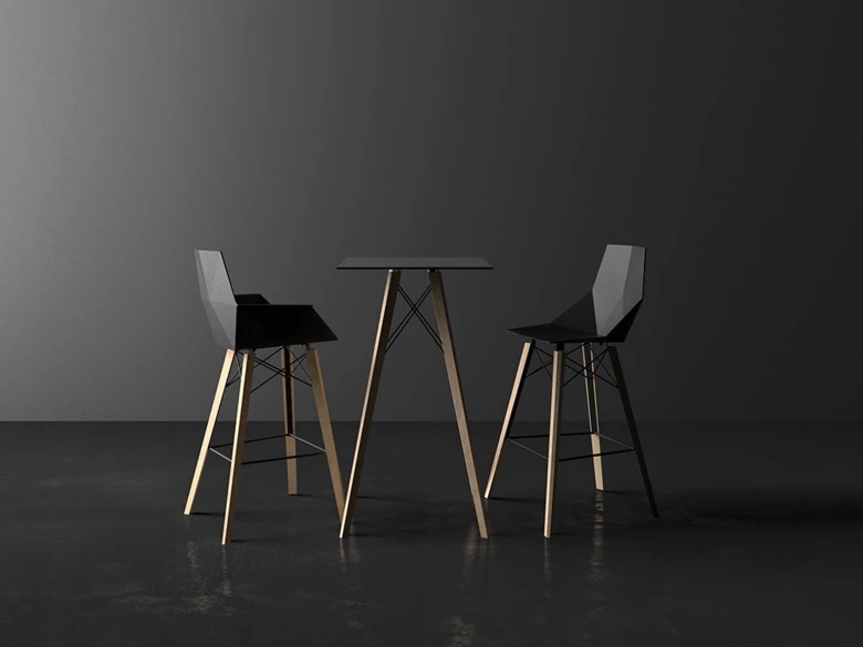 Tabouret Faz Wood avec accoudoirs (lot de 4)