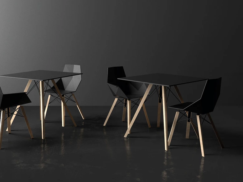 Chaise Faz Wood avec accoudoirs (lot de 4)