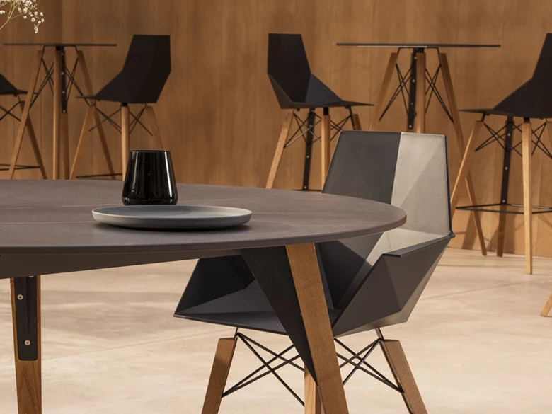 Chaise Faz Wood avec accoudoirs (lot de 4)