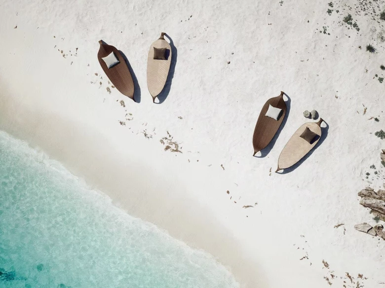 Chaise longue Leaf brun