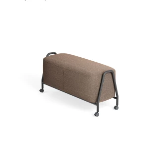 Pouf sur roulettes Boss PU en tissu marron