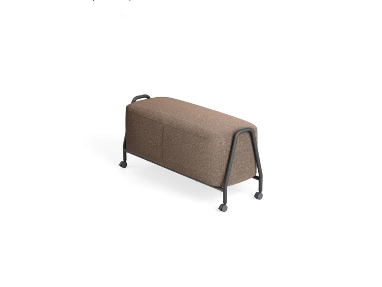 Pouf sur roulettes Boss PU en tissu marron