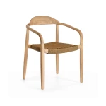 Chaise Nina en bois d'accacia et corde beige - 1