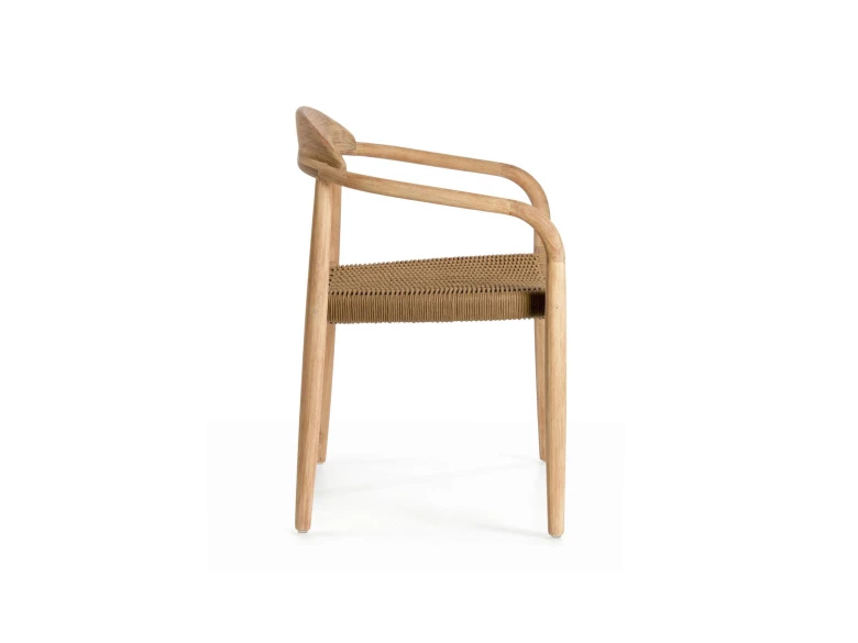 Chaise Nina en bois d'accacia et corde beige