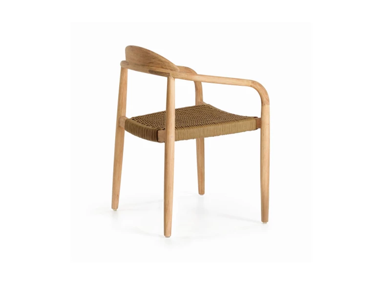 Chaise Nina en bois d'accacia et corde beige