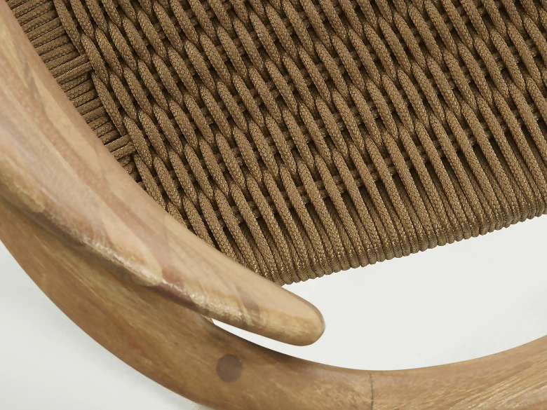 Chaise Nina en bois d'accacia et corde beige