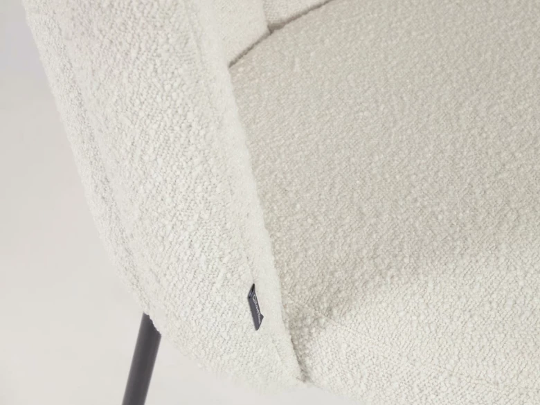 Chaise en tissu bouclette blanc Aniela