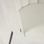 Chaise en tissu bouclette blanc Aniela - 8