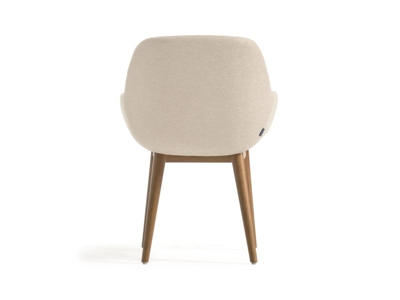 Chaise  Konna beige avec pieds en frêne foncé