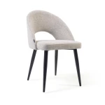 Chaise Mael beige avec pieds en acier noir - 5
