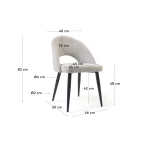 Chaise Mael beige avec pieds en acier noir - 10