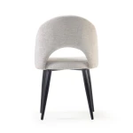 Chaise Mael beige avec pieds en acier noir - 4