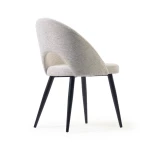 Chaise Mael beige avec pieds en acier noir - 3