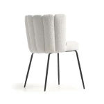 Chaise en tissu bouclette blanc Aniela - 4