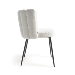 Chaise en tissu bouclette blanc Aniela - 3
