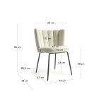 Chaise en tissu bouclette blanc Aniela - 10