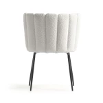 Chaise en tissu bouclette blanc Aniela - 5