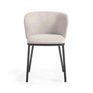 Chaise Ciselia Beige et pieds noirs