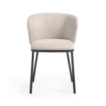 Chaise Ciselia Beige et pieds noirs - 1