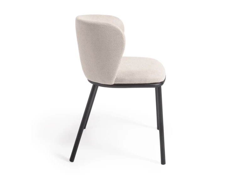 Chaise Ciselia Beige et pieds noirs