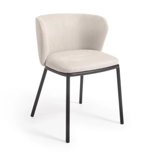 Chaise Ciselia Beige et pieds noirs