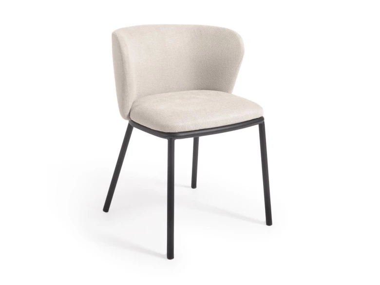 Chaise Ciselia Beige et pieds noirs