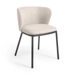 Chaise Ciselia Beige et pieds noirs - 5