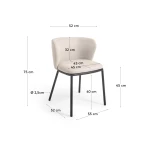 Chaise Ciselia Beige et pieds noirs - 10