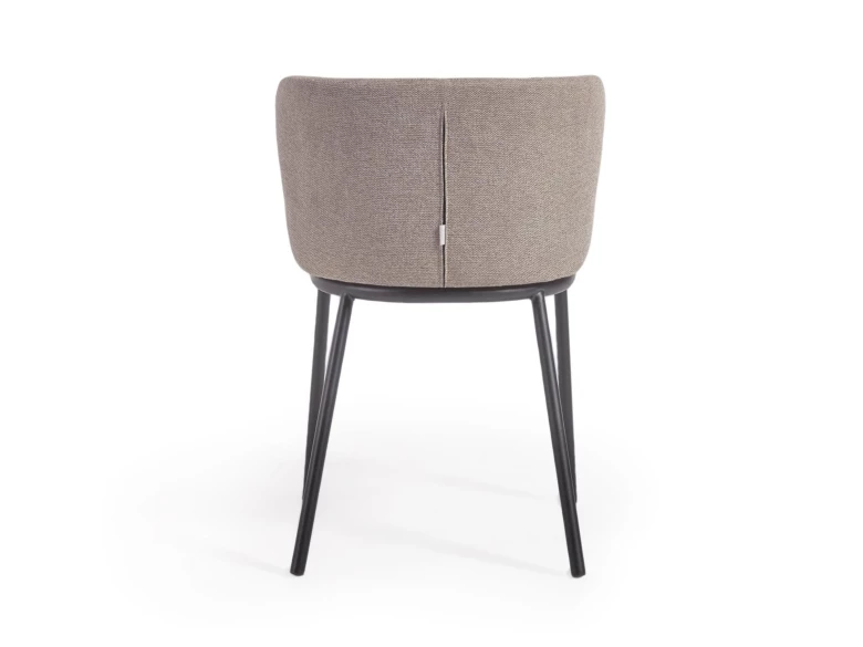 Chaise Ciselia en tissu marron et pieds noirs
