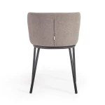 Chaise Ciselia en tissu marron et pieds noirs - 4