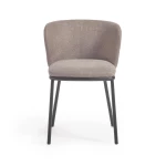 Chaise Ciselia en tissu marron et pieds noirs - 1