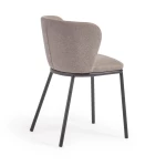 Chaise Ciselia en tissu marron et pieds noirs - 3