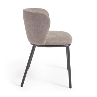 Chaise Ciselia en tissu marron et pieds noirs