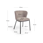 Chaise Ciselia en tissu marron et pieds noirs - 9