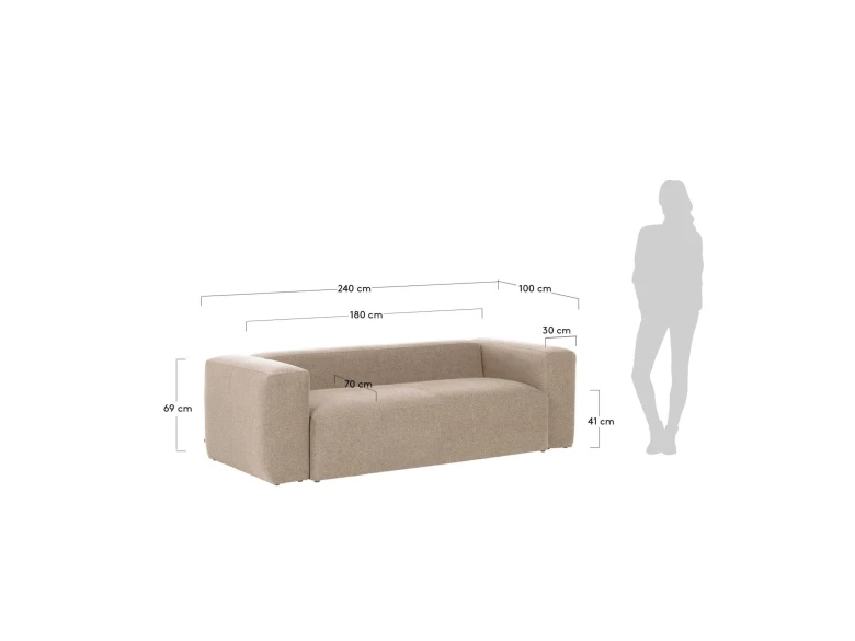 Canapé Blok 3 places beige