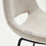 Tabouret haut Zahara beige et pieds noirs - 6