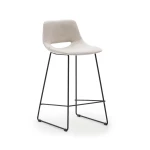 Tabouret haut Zahara beige et pieds noirs - 3