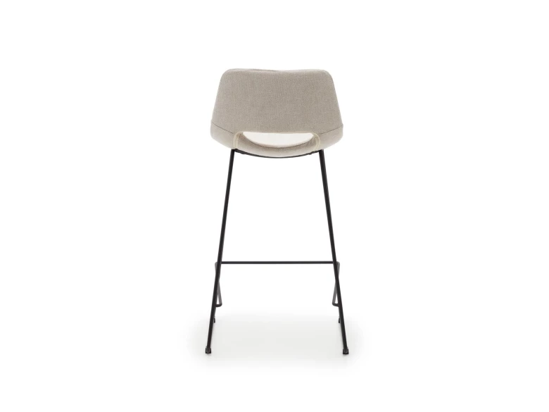 Tabouret haut Zahara beige et pieds noirs