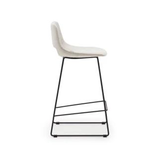 Tabouret haut Zahara beige et pieds noirs