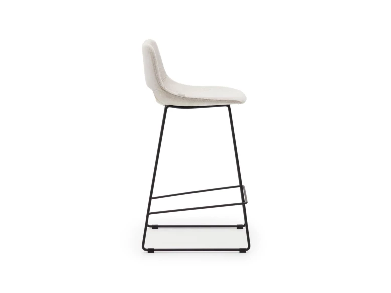 Tabouret haut Zahara beige et pieds noirs