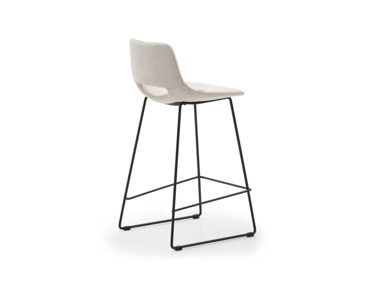 Tabouret haut Zahara beige et pieds noirs