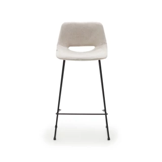 Tabouret haut Zahara beige et pieds noirs