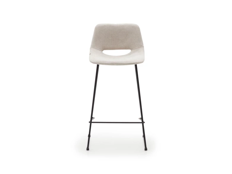 Tabouret haut Zahara beige et pieds noirs