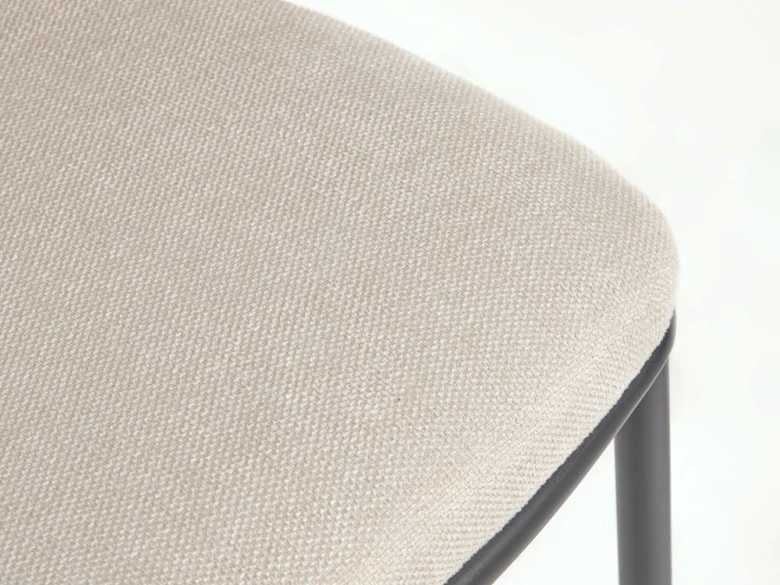 Tabouret haut Ciselia en tissu beige