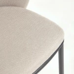 Tabouret haut Ciselia en tissu beige - 6