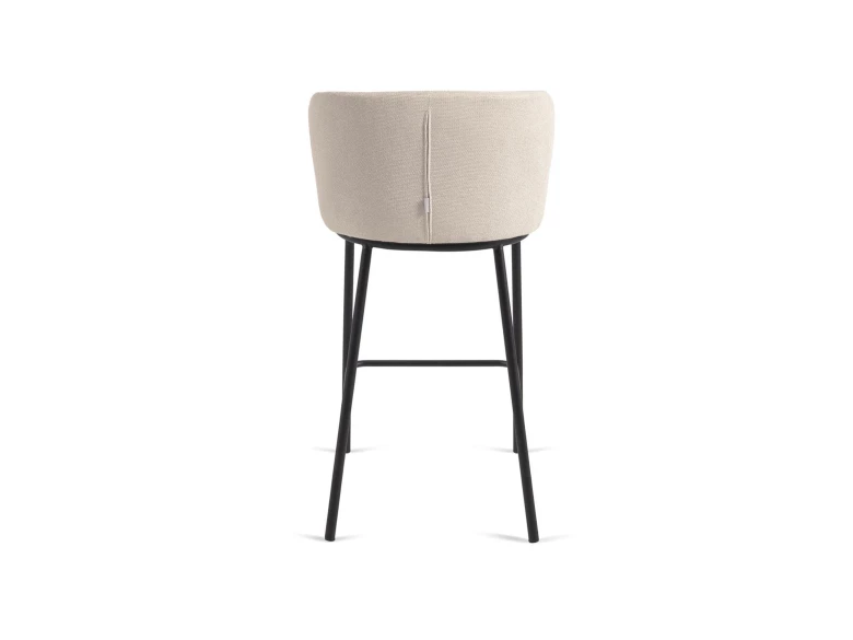 Tabouret haut Ciselia en tissu beige