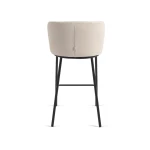 Tabouret haut Ciselia en tissu beige - 3