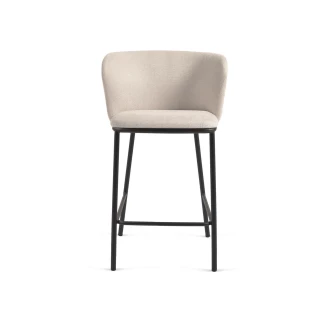 Tabouret haut Ciselia en tissu beige