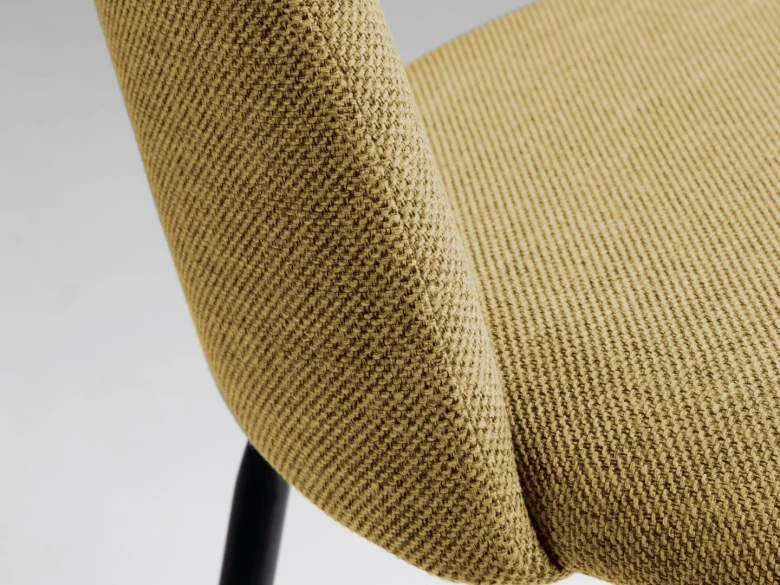 Tabouret haut Mahalia en tissu Moutarde